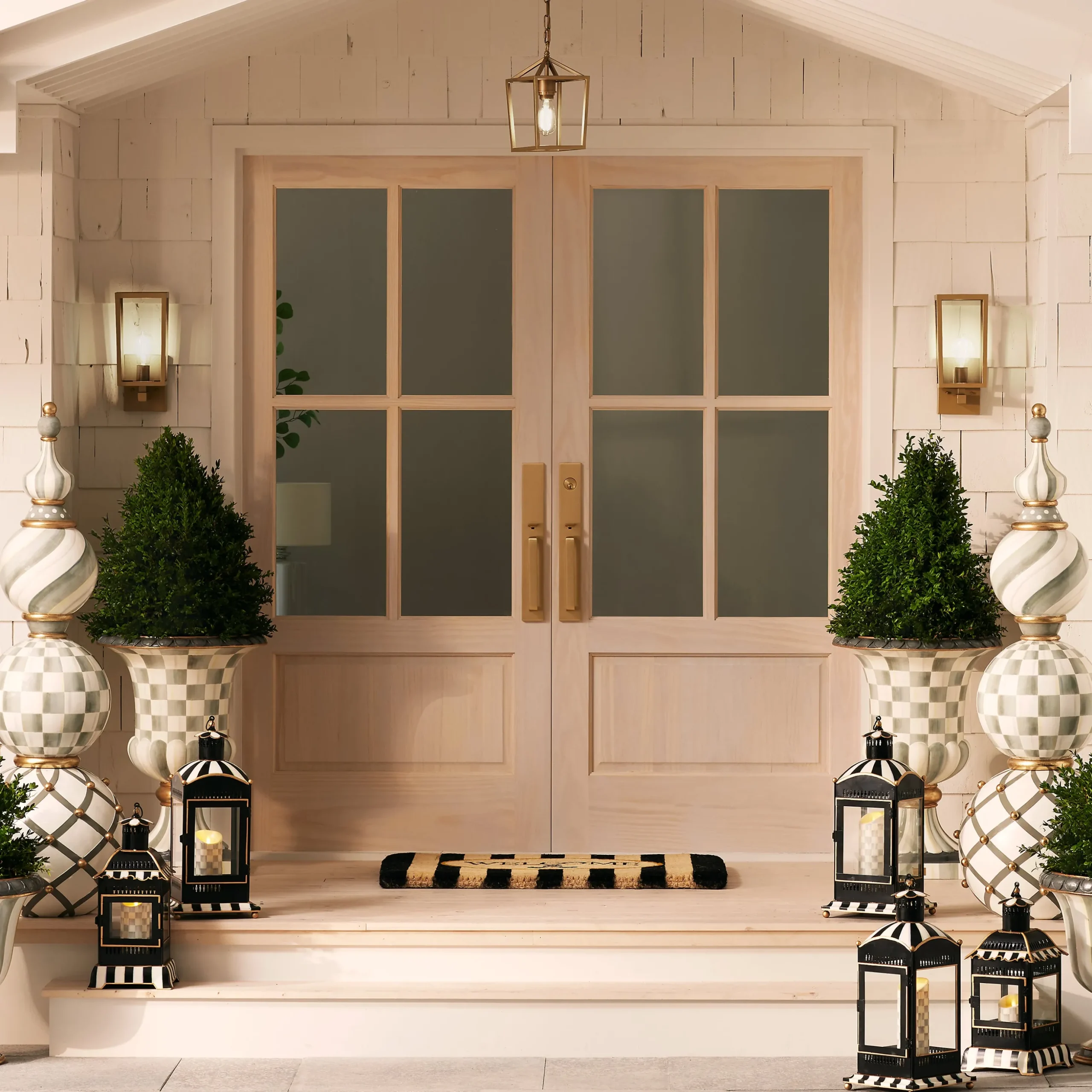 Welcome Awning Stripe Entrance Mat