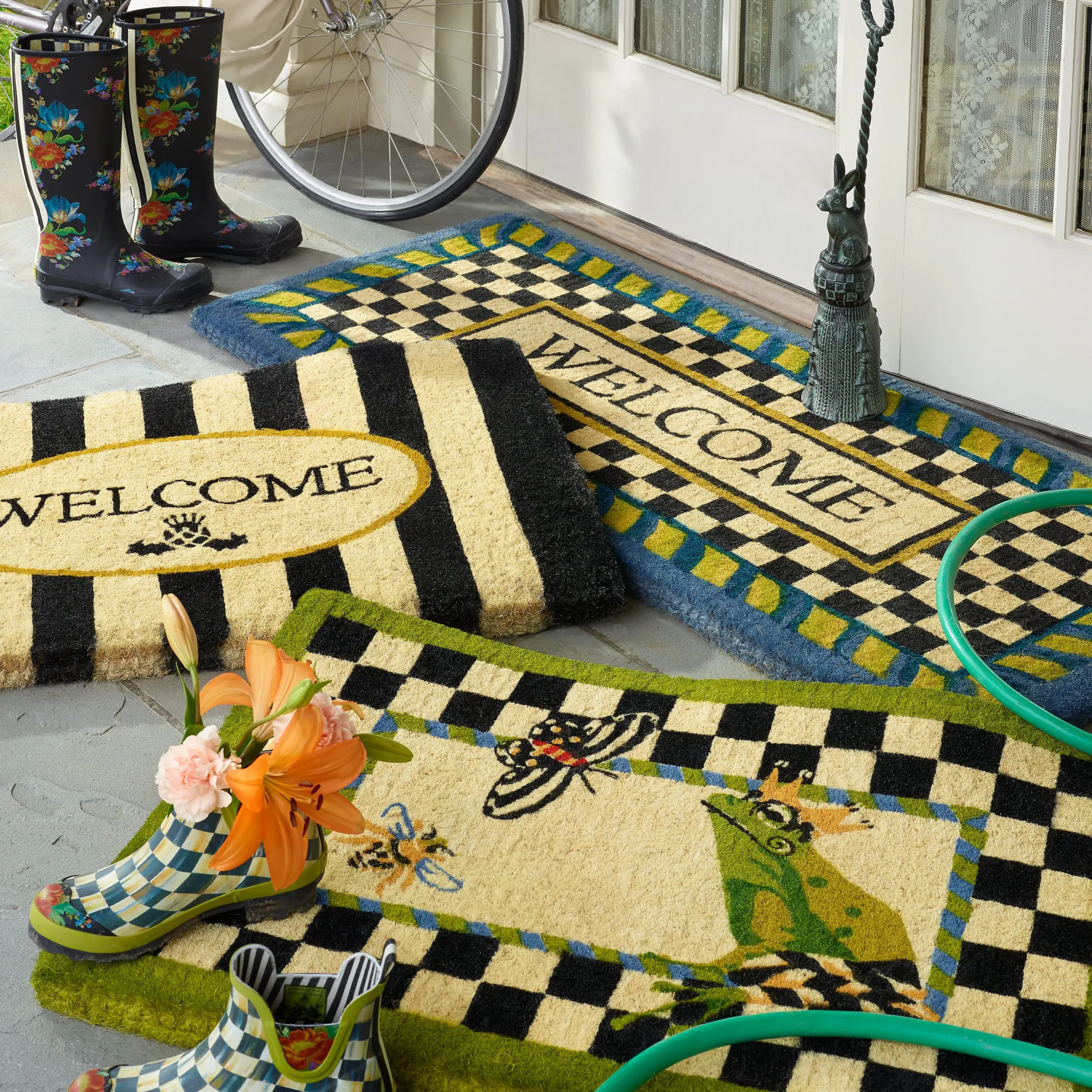 Welcome Awning Stripe Entrance Mat