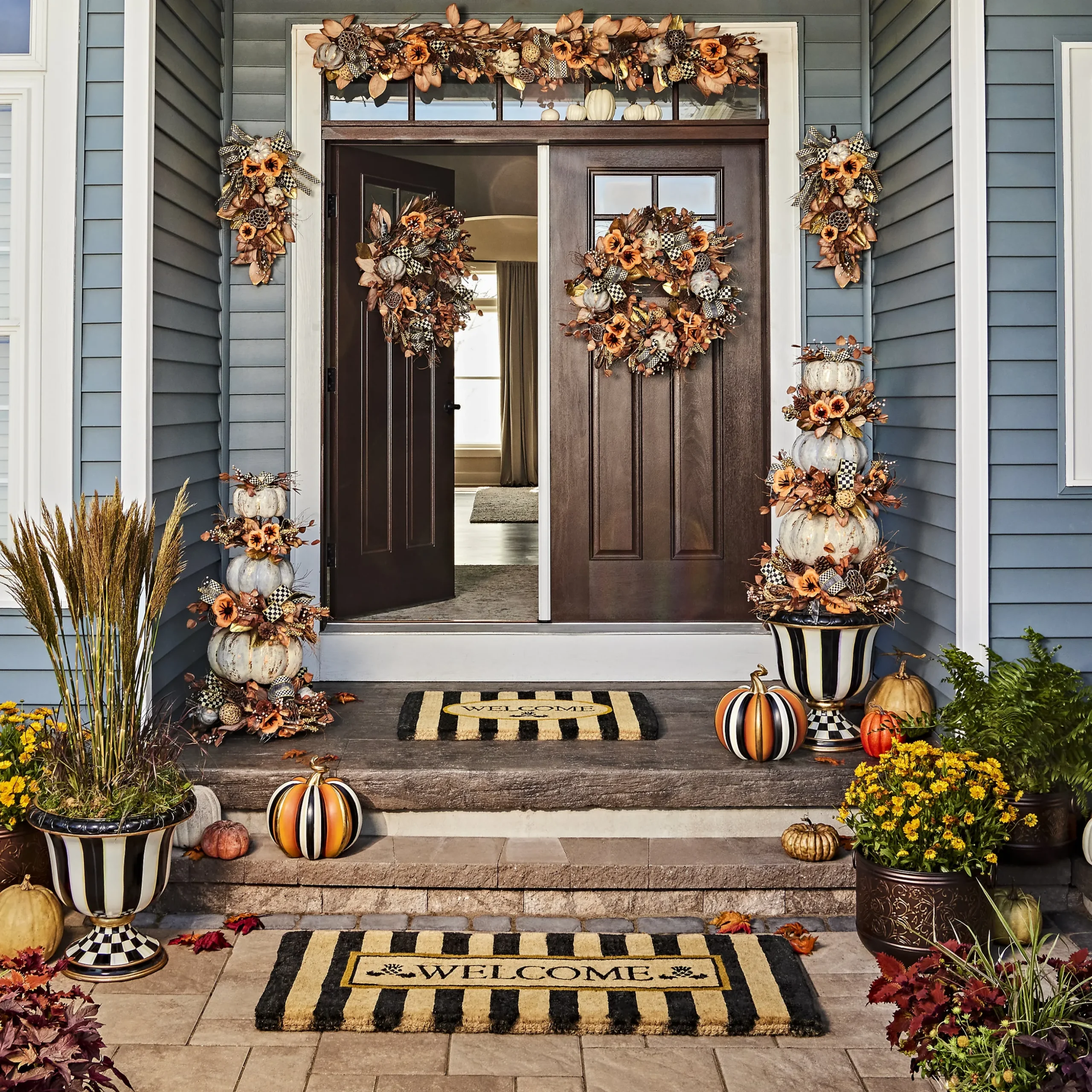 Welcome Awning Stripe Entrance Mat