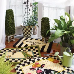 Welcome Awning Stripe Entrance Mat