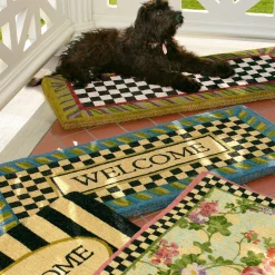 Welcome Periwinkle Double Door Entrance Mat