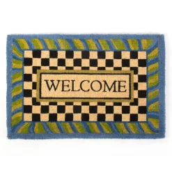 Welcome Periwinkle Entrance Mat