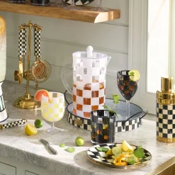 White Check Acrylic Pitcher