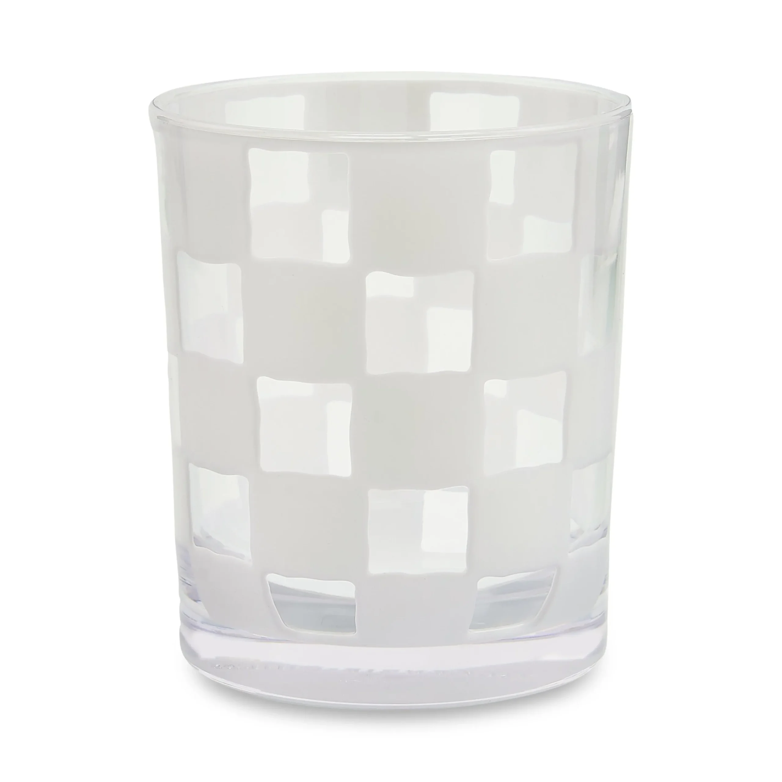 White Check Acrylic Tumblers, Set of 4