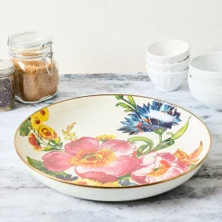 White Flower Market Abundant Bowl