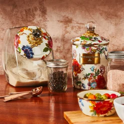 White Flower Market Medium Canister