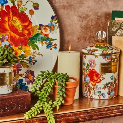 White Flower Market Medium Canister