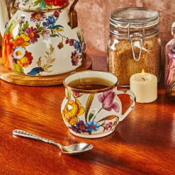 White Flower Market Mug