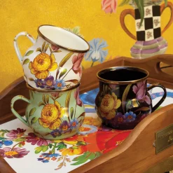 White Flower Market Mug