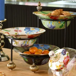 White Flower Market Serving Bowl