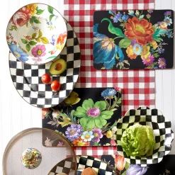 White Flower Market Serving Bowl