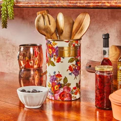 White Flower Market Utensil Holder