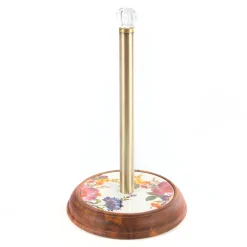 White Flower Market Wood Paper Towel Holder