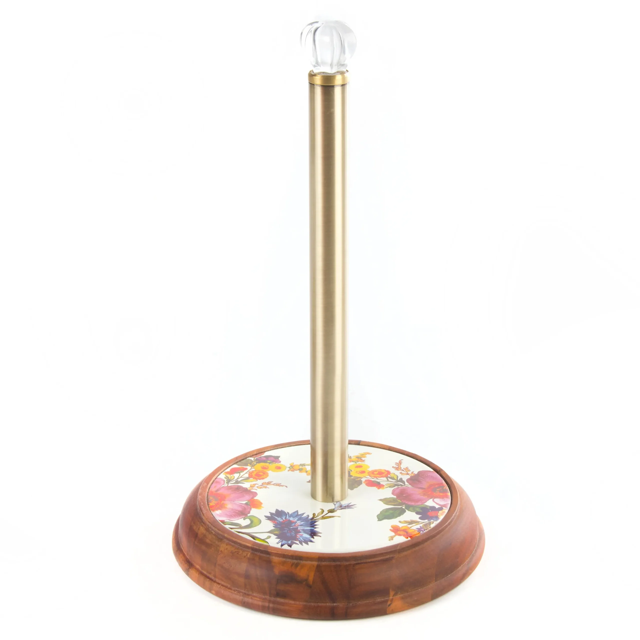 White Flower Market Wood Paper Towel Holder