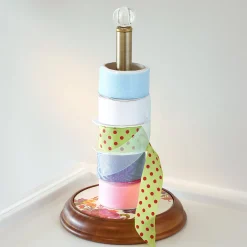 White Flower Market Wood Paper Towel Holder