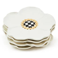 White Rabbit Ceramic Dessert Plates, Set of 4