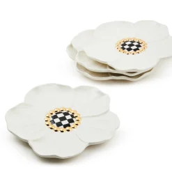 White Rabbit Ceramic Dessert Plates, Set of 4