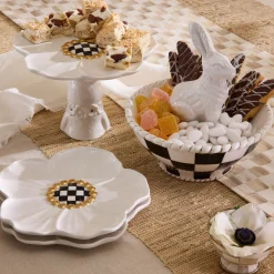 White Rabbit Ceramic Dessert Plates, Set of 4