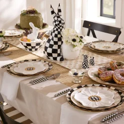 White Rabbit Ceramic Dessert Plates, Set of 4