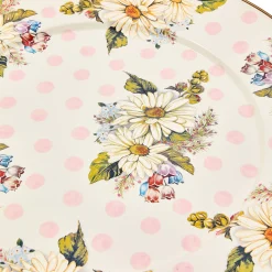 Wildflowers Pink Large Pedestal Platter