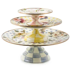 Wildflowers Pink Mini Pedestal Platter