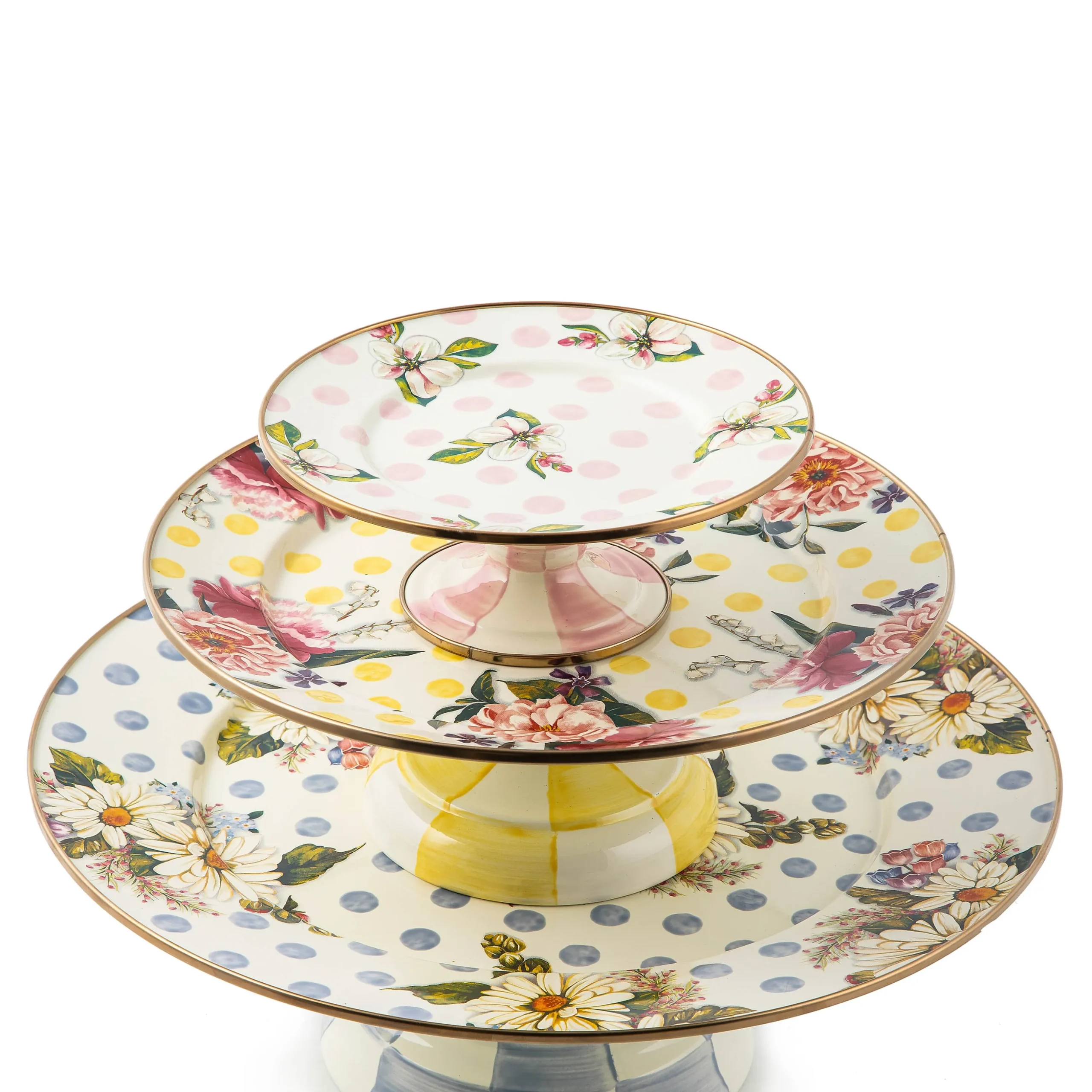 Wildflowers Pink Mini Pedestal Platter