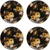 Wild Rose Brown Chargers, Set of 4