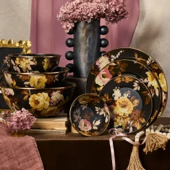 Wild Rose Brown Dinner Plate