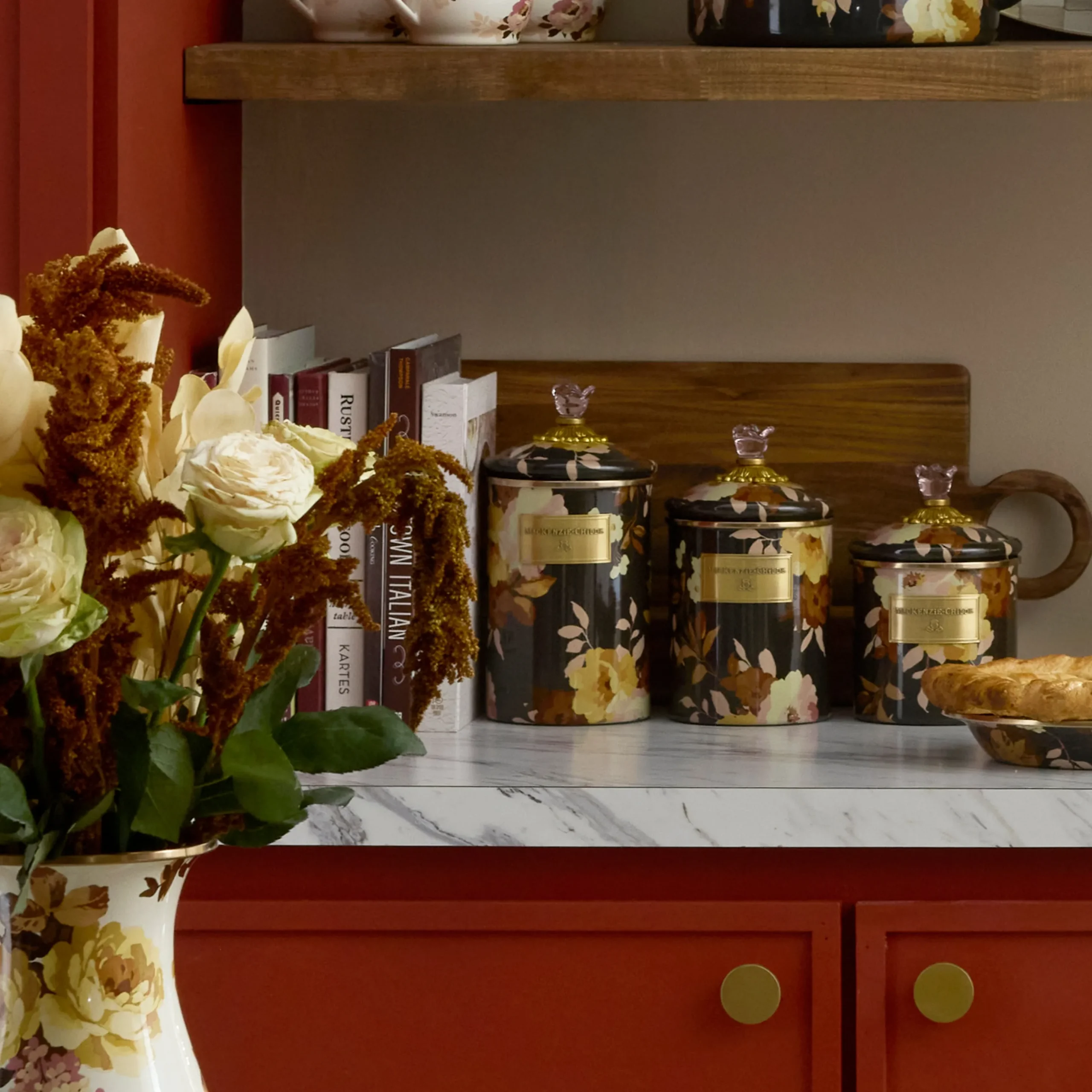 Wild Rose Brown Large Canister