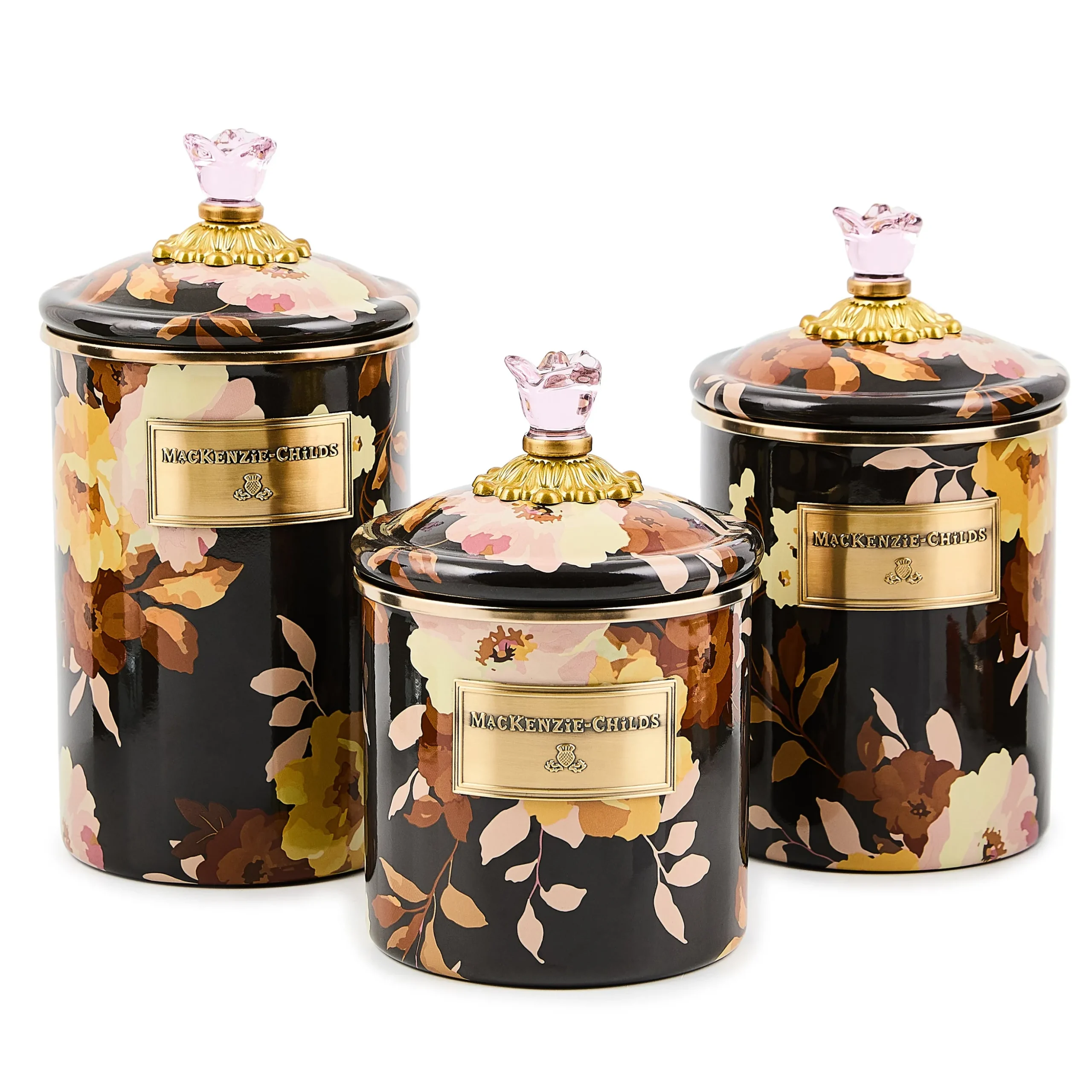 Wild Rose Brown Large Canister