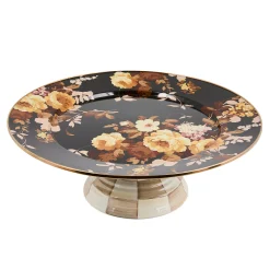 Wild Rose Brown Large Pedestal Platter