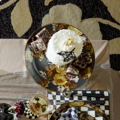 Wild Rose Brown Large Pedestal Platter
