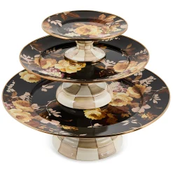 Wild Rose Brown Mini Pedestal Platter