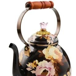 Wild Rose Brown 3 Quart Tea Kettle