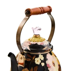 Wild Rose Brown 2 Quart Tea Kettle