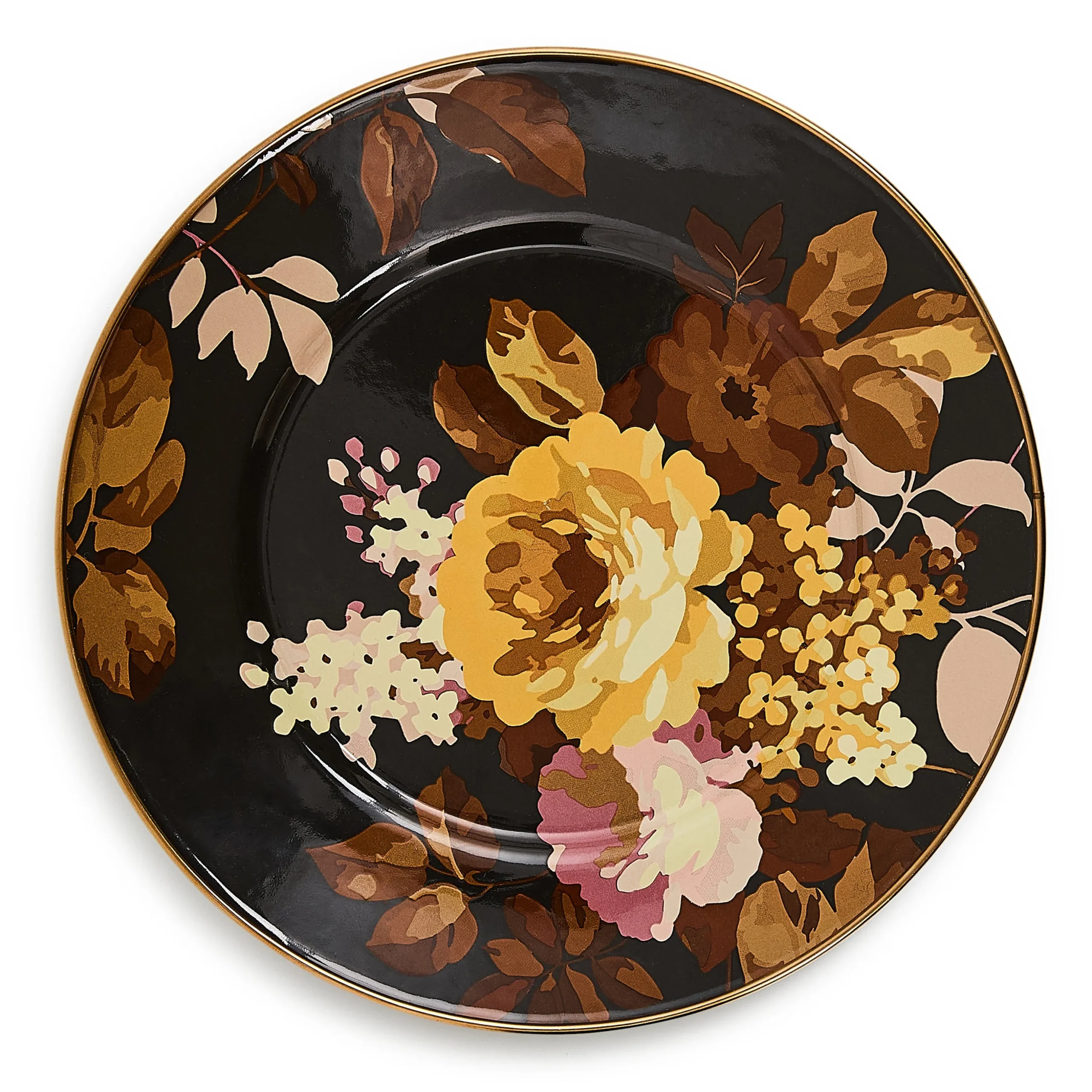Wild Rose Brown Salad Plate