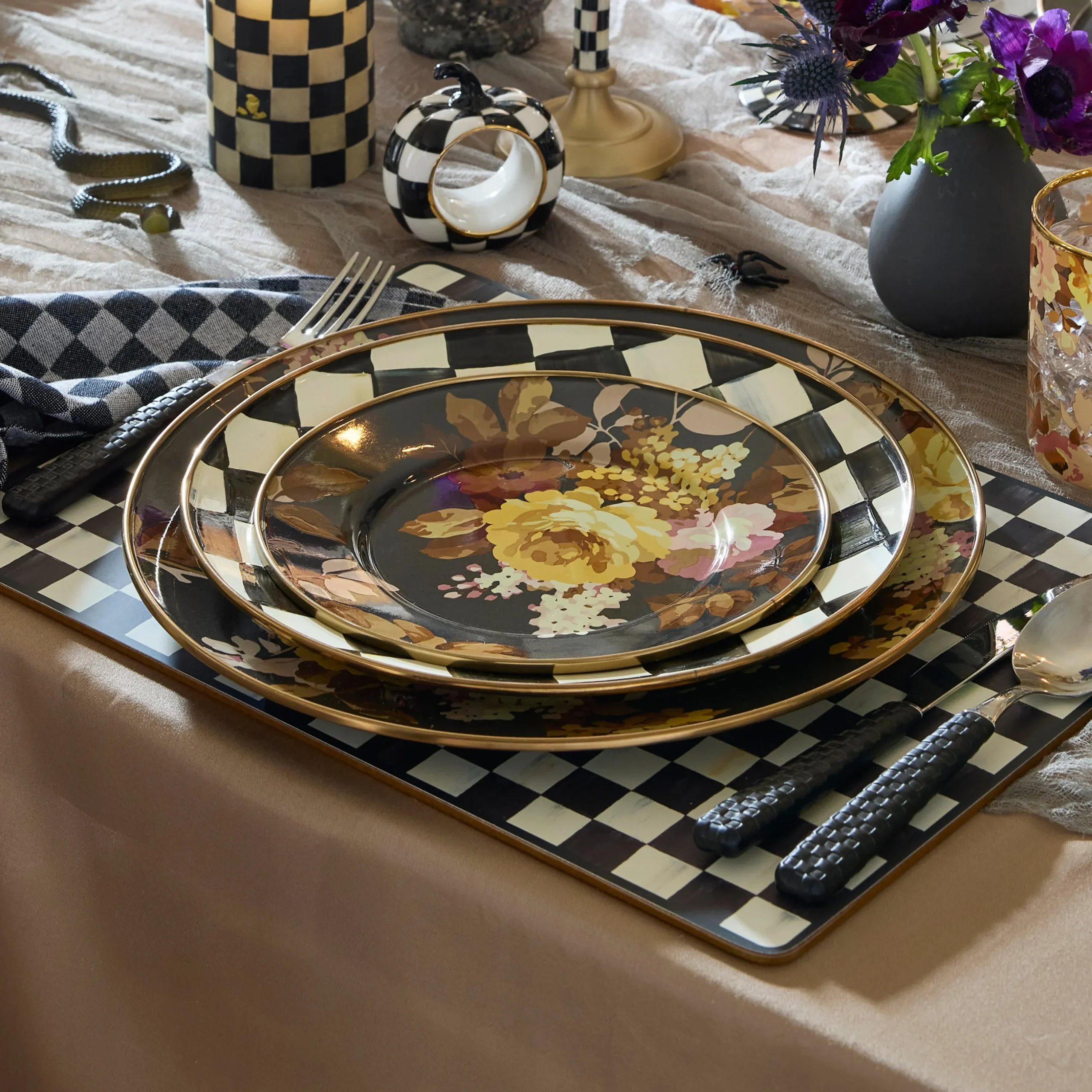 Wild Rose Brown Salad Plate