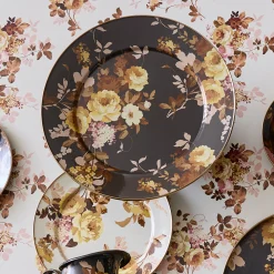 Wild Rose Brown Serving Platter