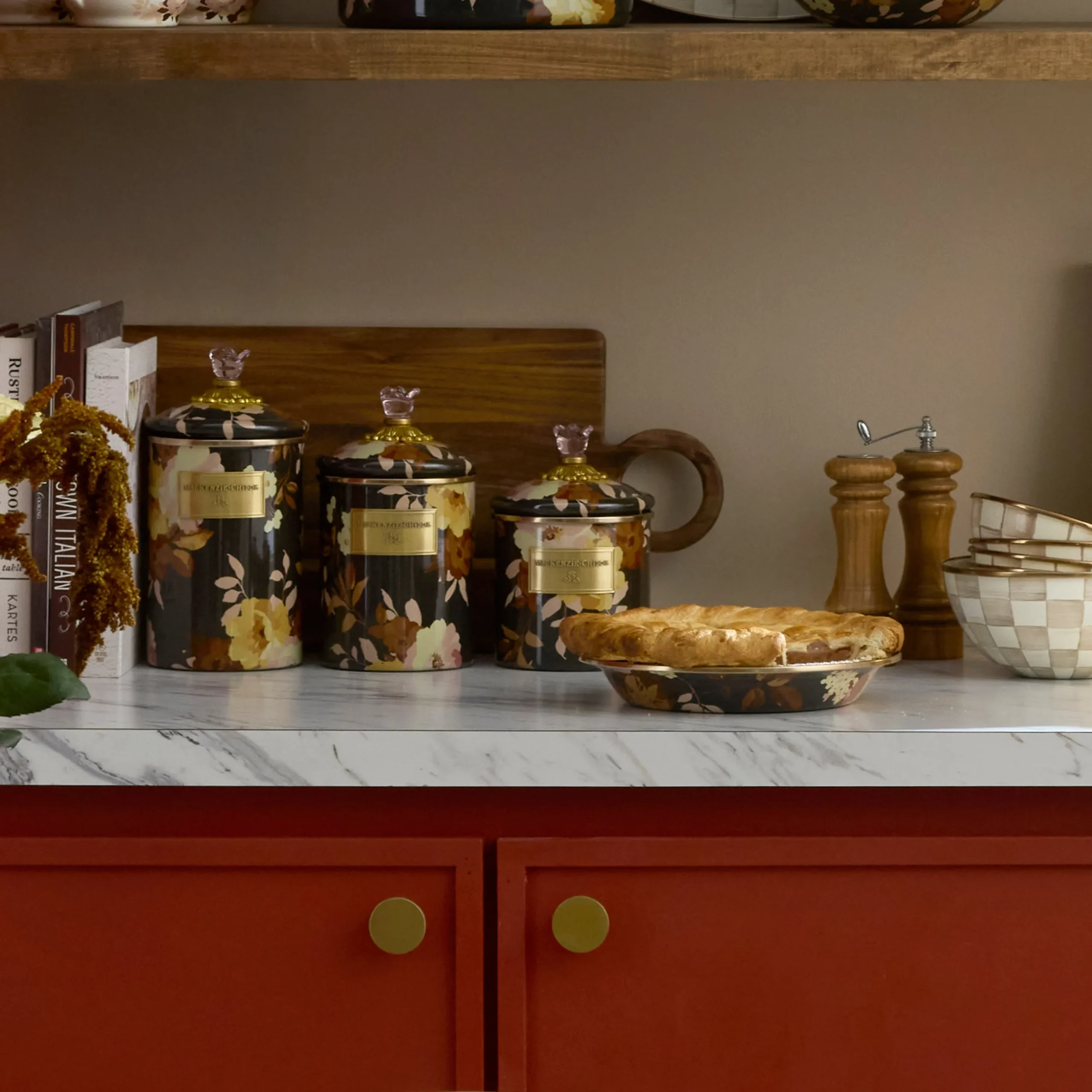 Wild Rose Brown Small Canister
