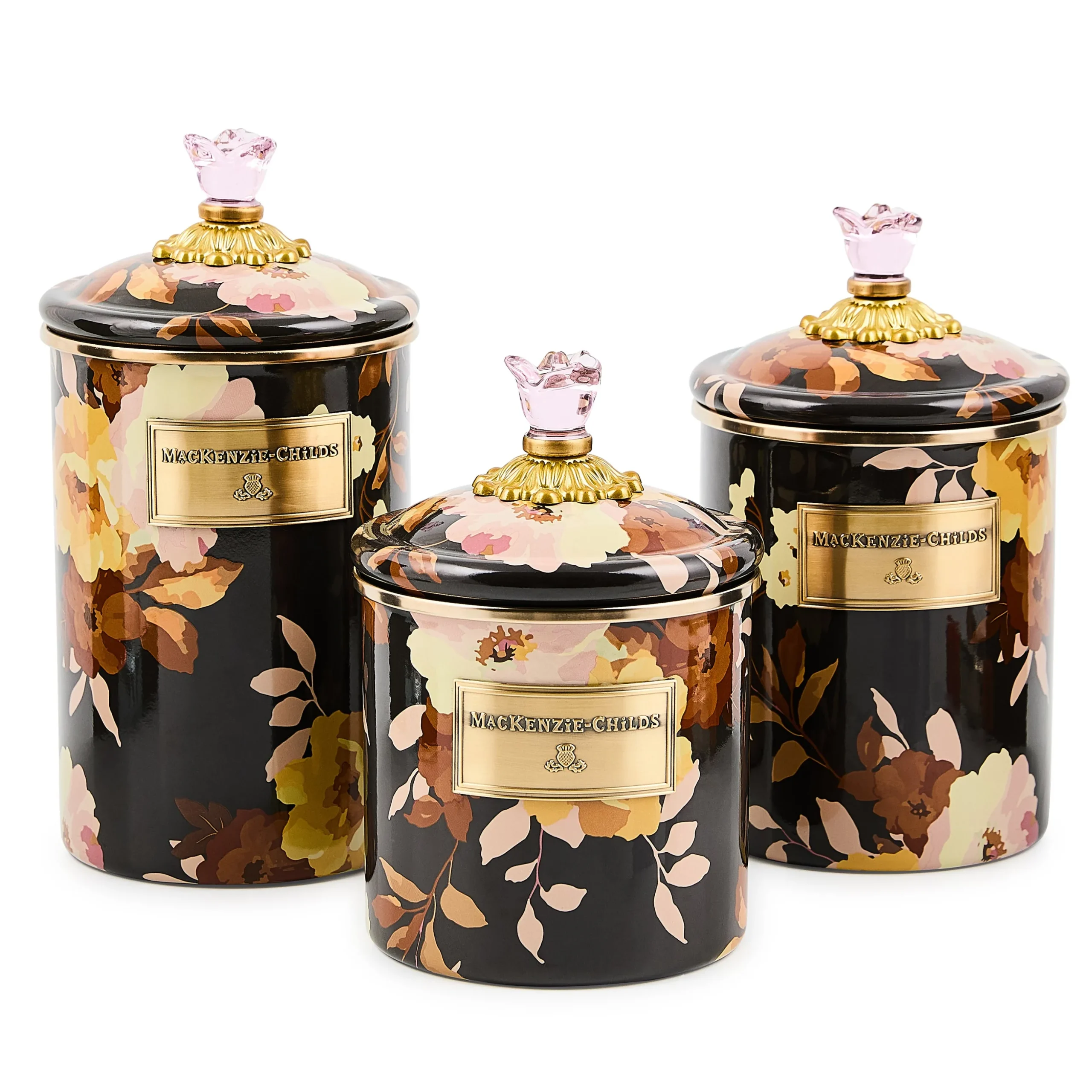 Wild Rose Brown Small Canister