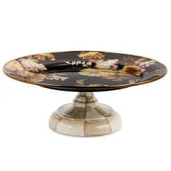 Wild Rose Brown Small Pedestal Platter
