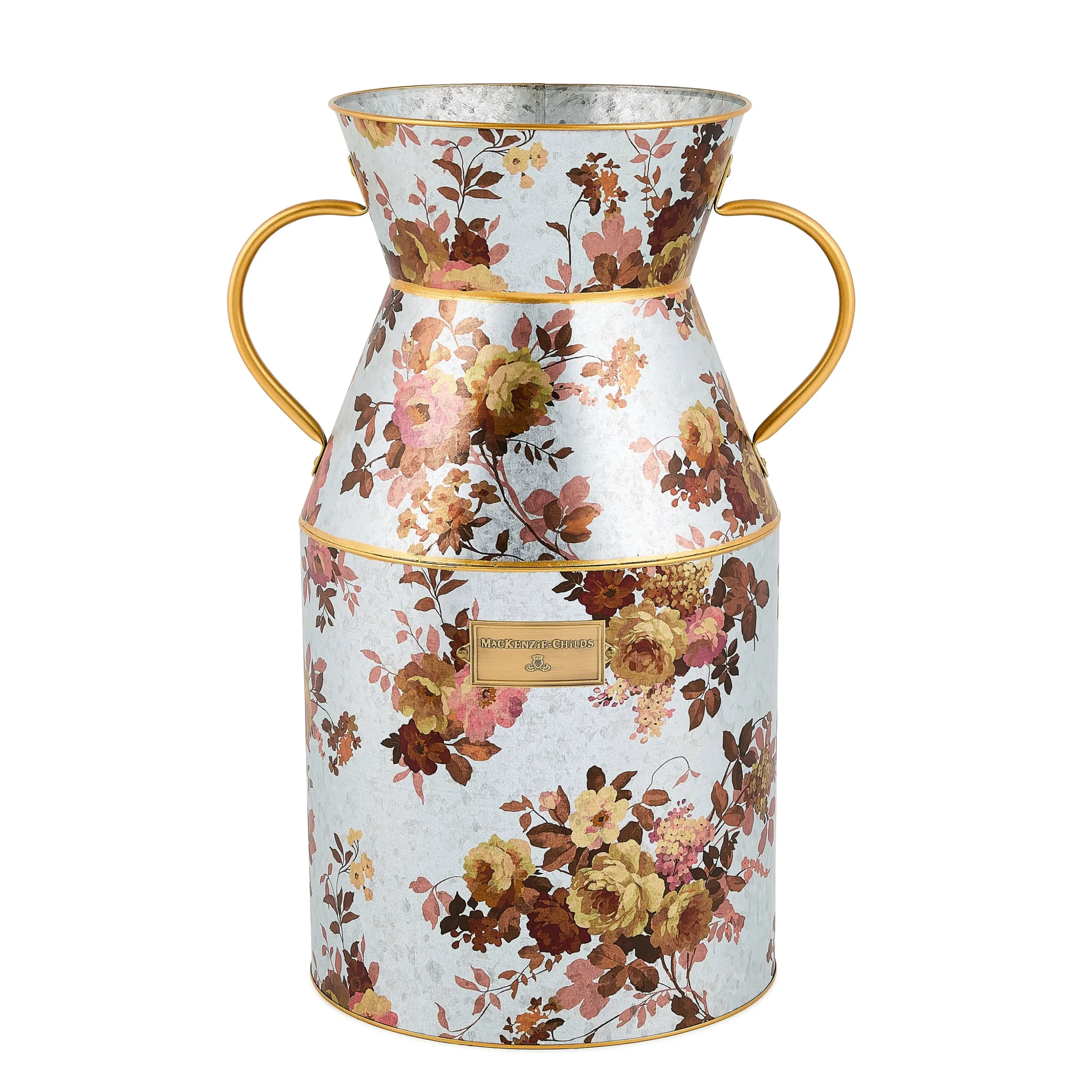 Wild Rose Galvanized Large Milk Can