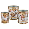 Wild Rose Galvanized Planters, Set of 3