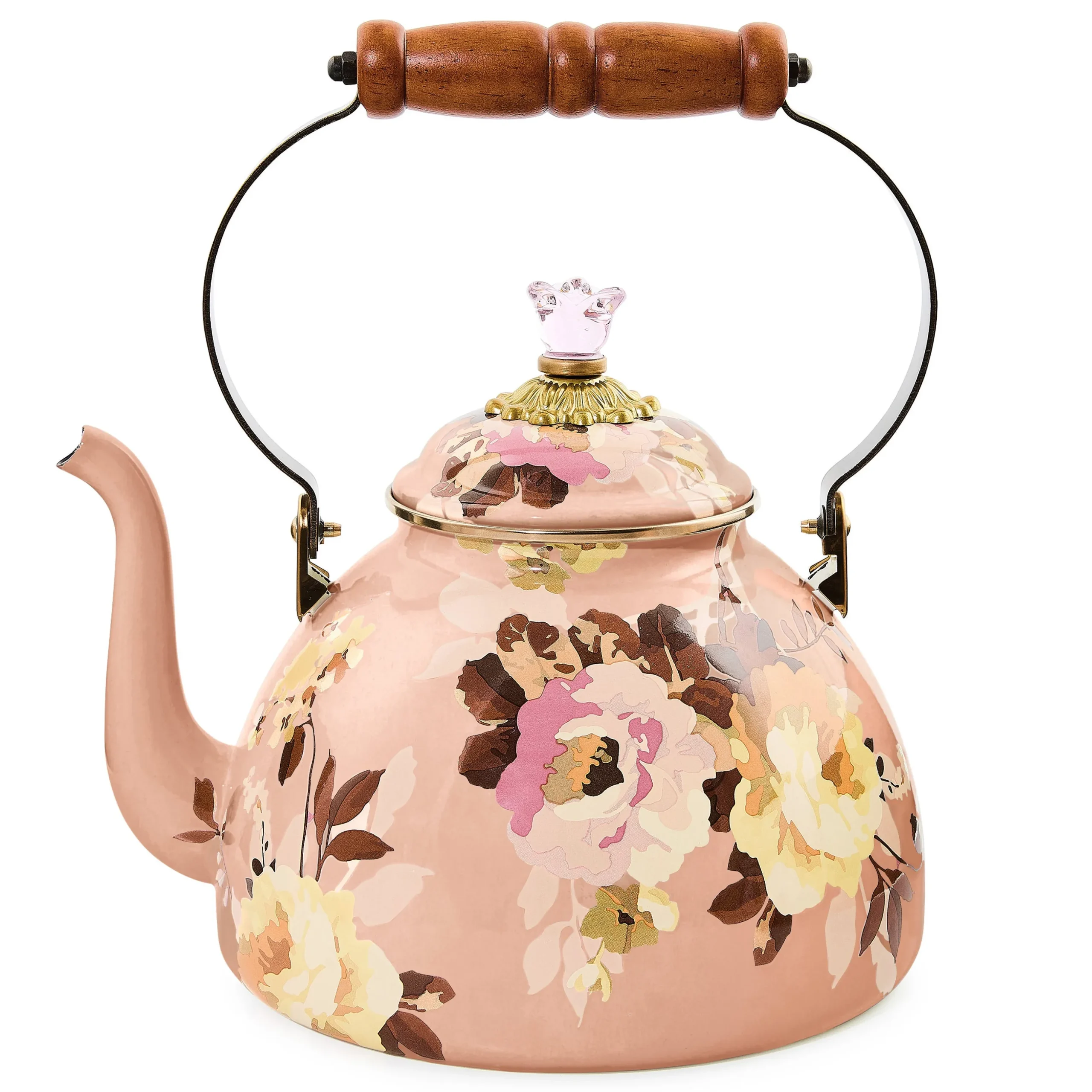 Wild Rose Mauve 3 Quart Tea Kettle