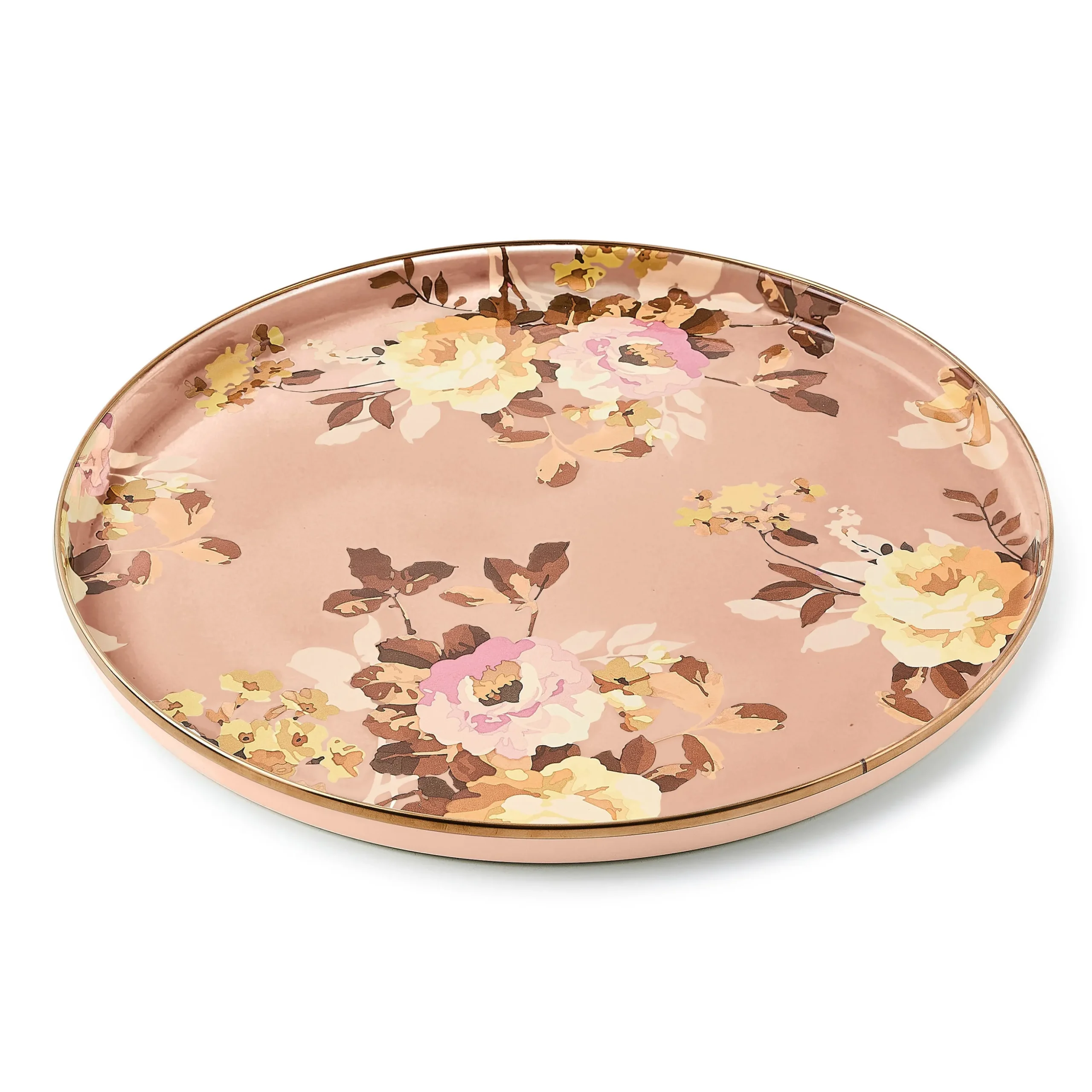 Wild Rose Mauve Round Tray