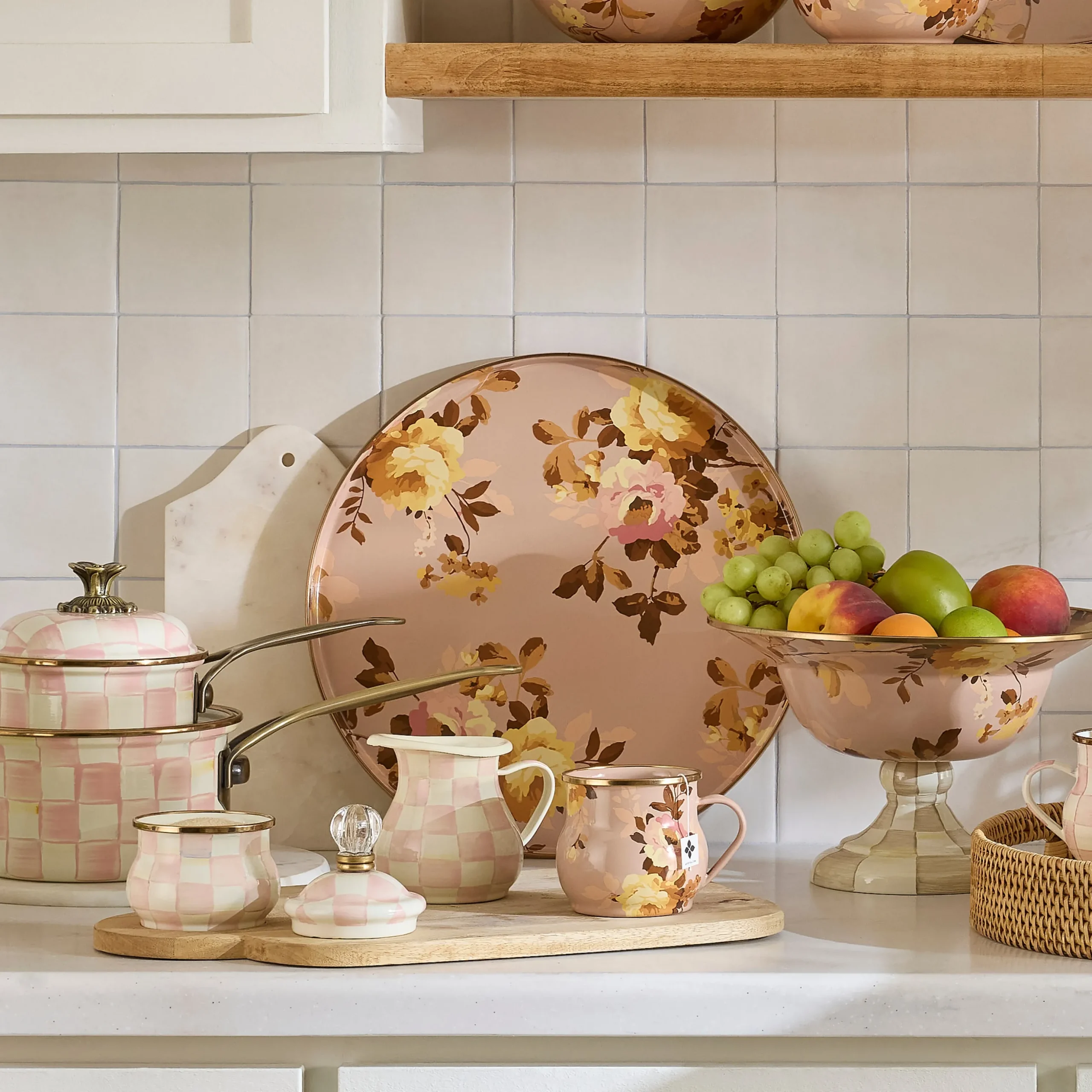 Wild Rose Mauve Round Tray
