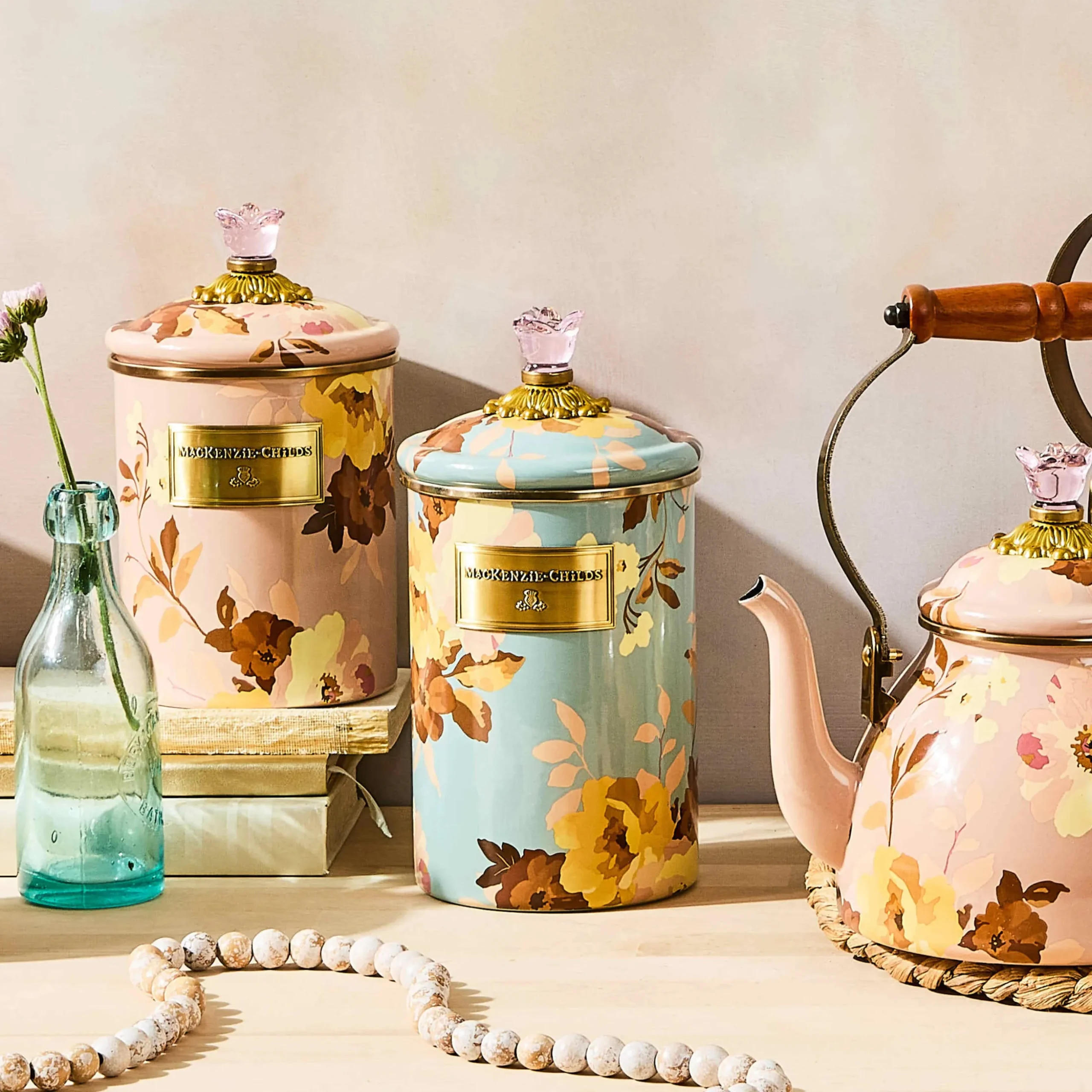 Wild Rose Slate Large Canister