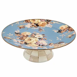 Wild Rose Slate Large Pedestal Platter