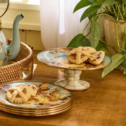 Wild Rose Slate Mini Pedestal Platter