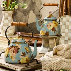 Wild Rose Slate 3 Quart Tea Kettle